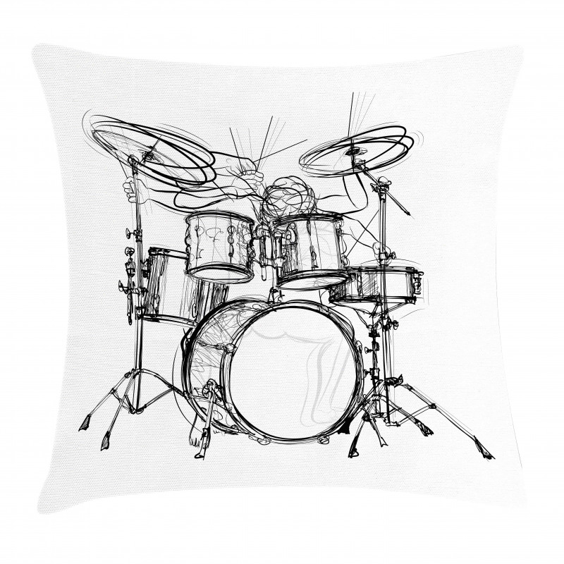 Drummer Doodle Art Pillow Cover