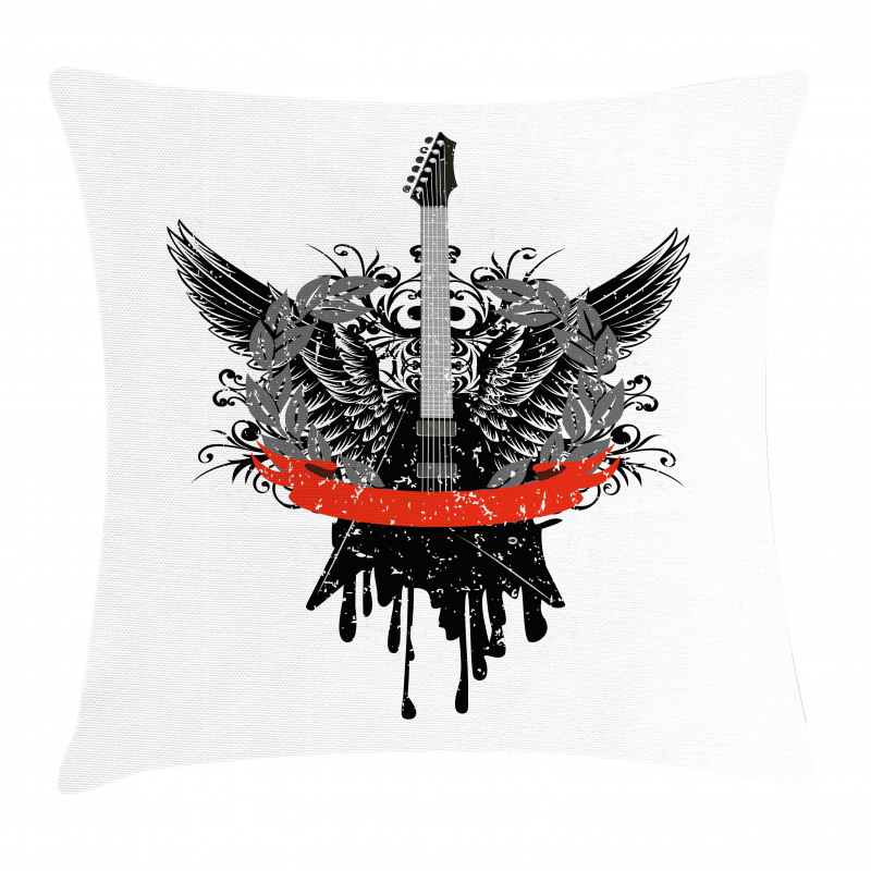 Gothic Guitar Wings Pillow Cover