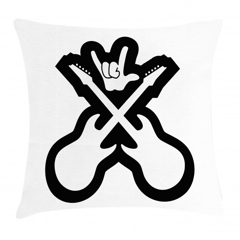 Guitars Hand Sign Pillow Cover