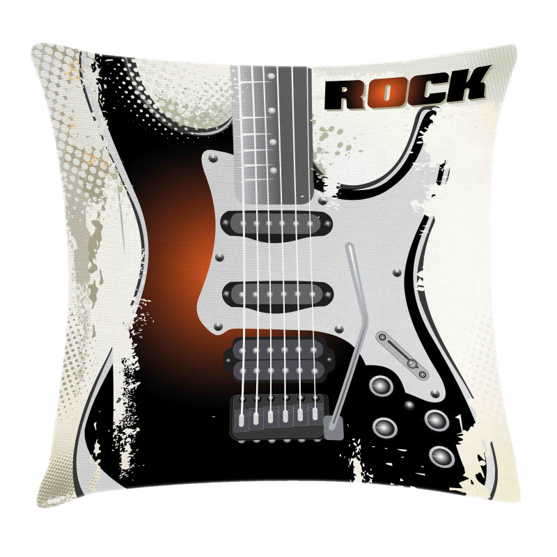 Retro Grunge Guitar Pillow Cover