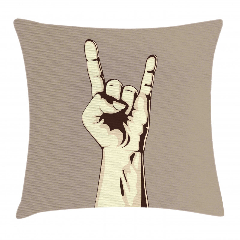Hand Sign Vintage Pillow Cover