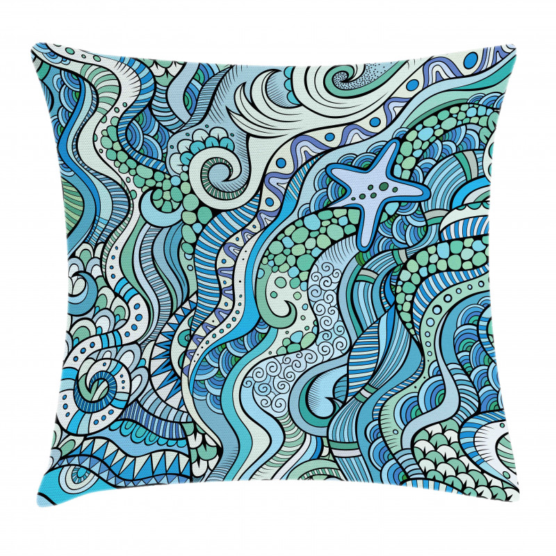 Underwater Wildlife Ethnic Pillow Cover