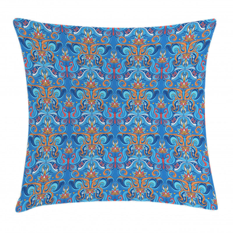 Abstract Floral Ornaments Pillow Cover