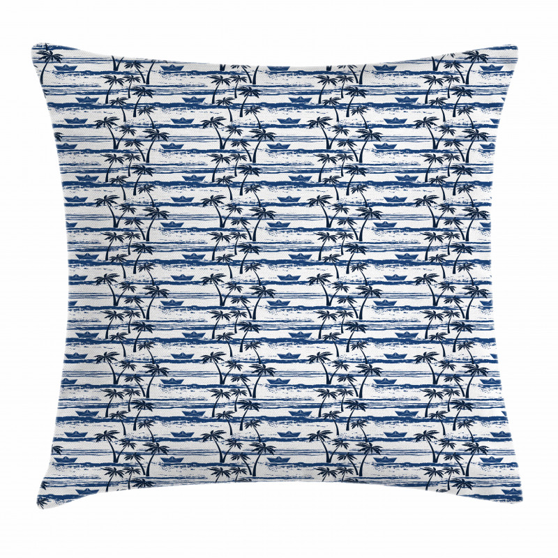 Paper Boats on Waves Pillow Cover
