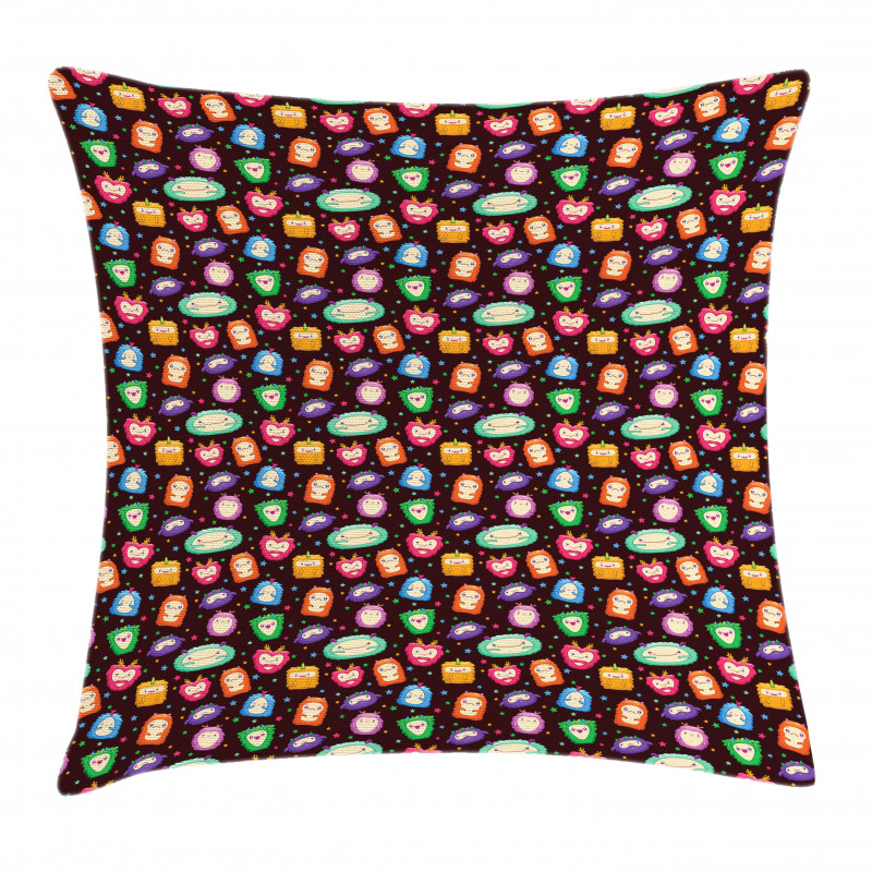 Abstract Fluffy Monsters Pillow Cover