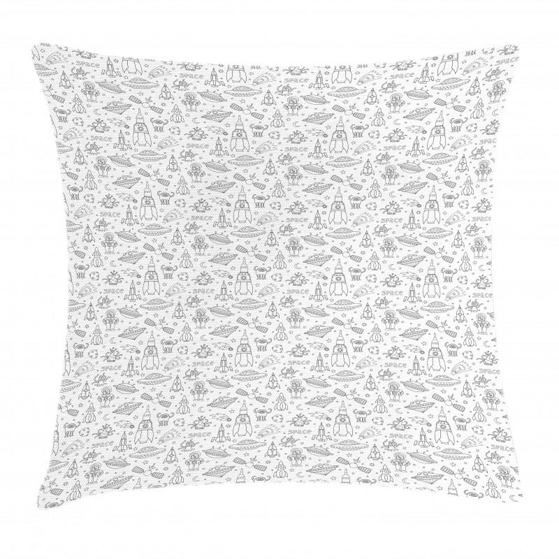 Monochrome Space Design Pillow Cover