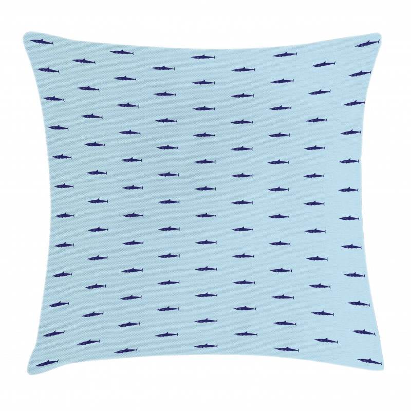 Ocean Life in Blue Shades Pillow Cover