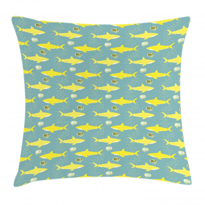 Friendly Yellow Fishes Pillow Cover