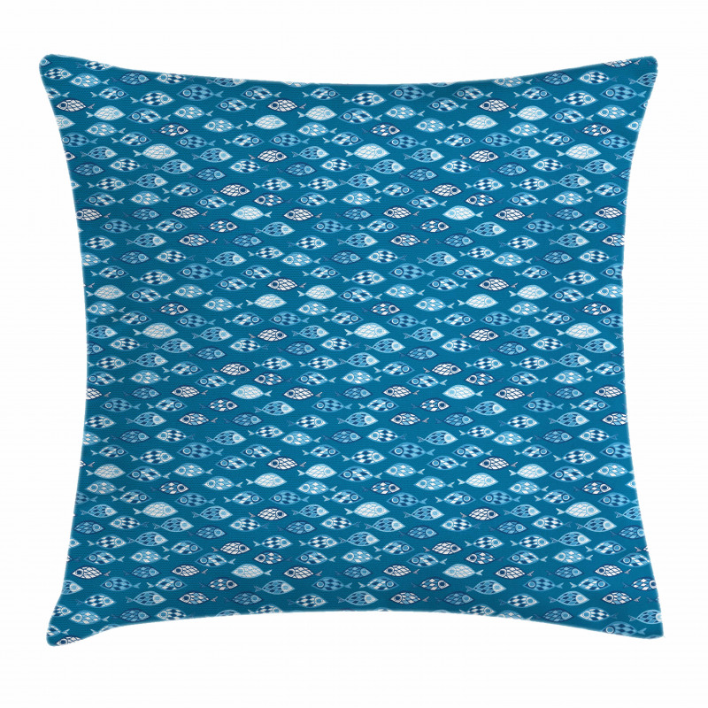 Abstract Aquatic Design Pillow Cover