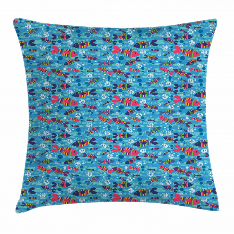 Colorful Wavy Ocean Pillow Cover