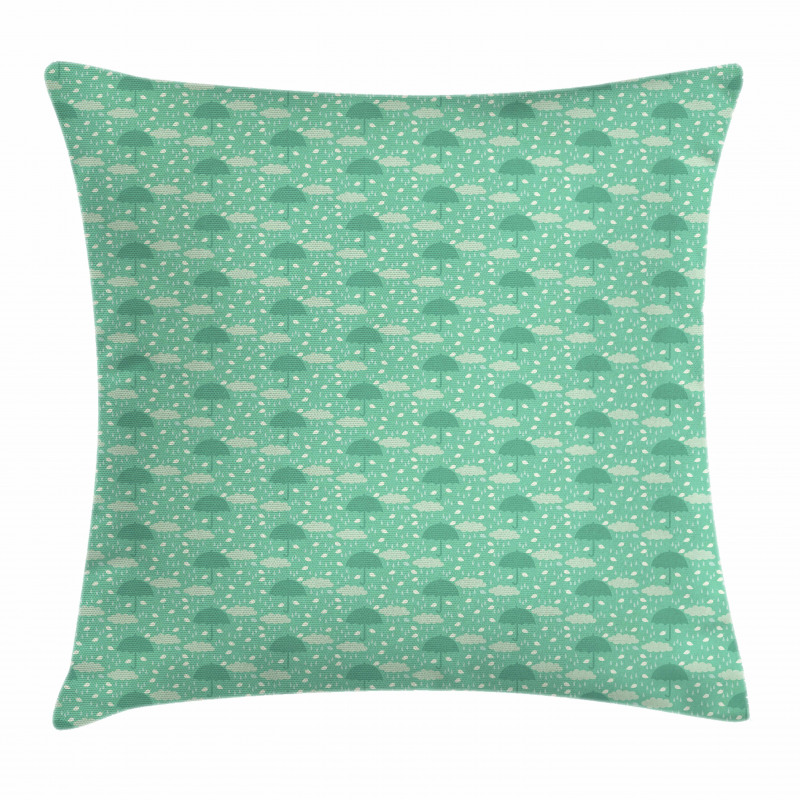 Wet Weather in Green Pillow Cover