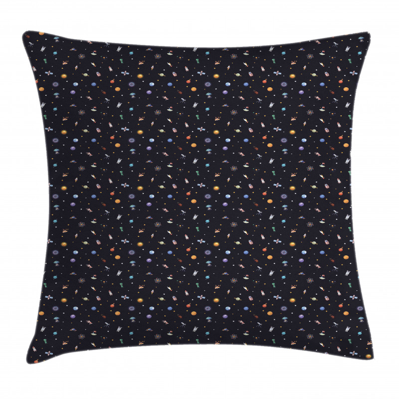 Stars Aliens Planets Pillow Cover