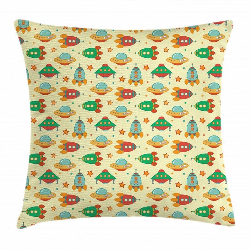 Rockets in Universe Pillow Cover