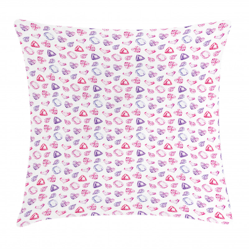 Watercolor Heart Rocks Pillow Cover