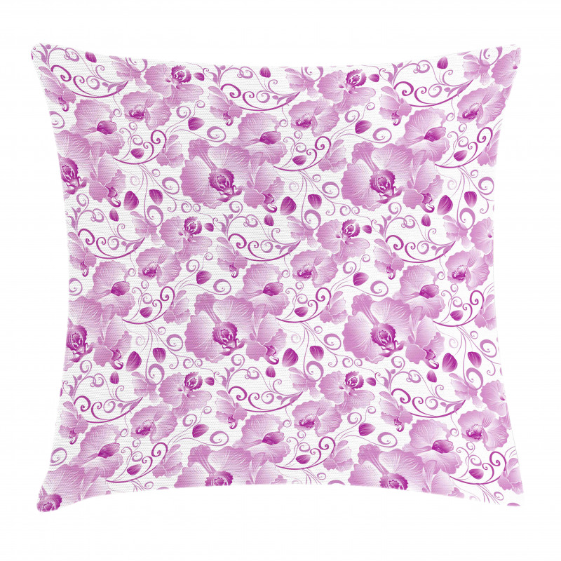 Ornate Floral Curly Leaf Pillow Cover