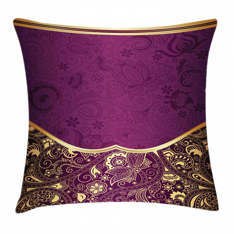 Oriental Floral Swirls Pillow Cover