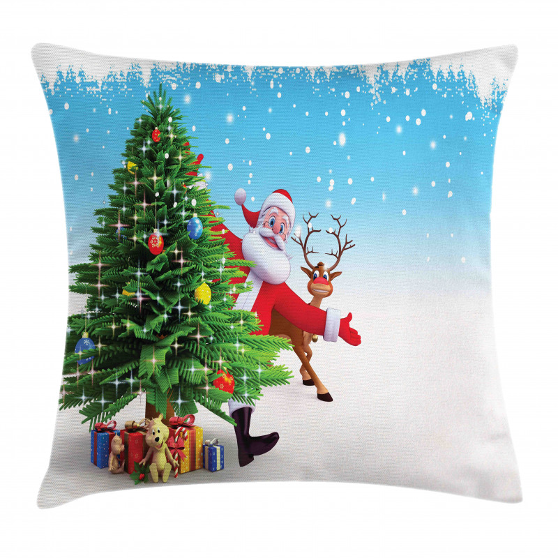 Xmas Reindeer Presents Pillow Cover