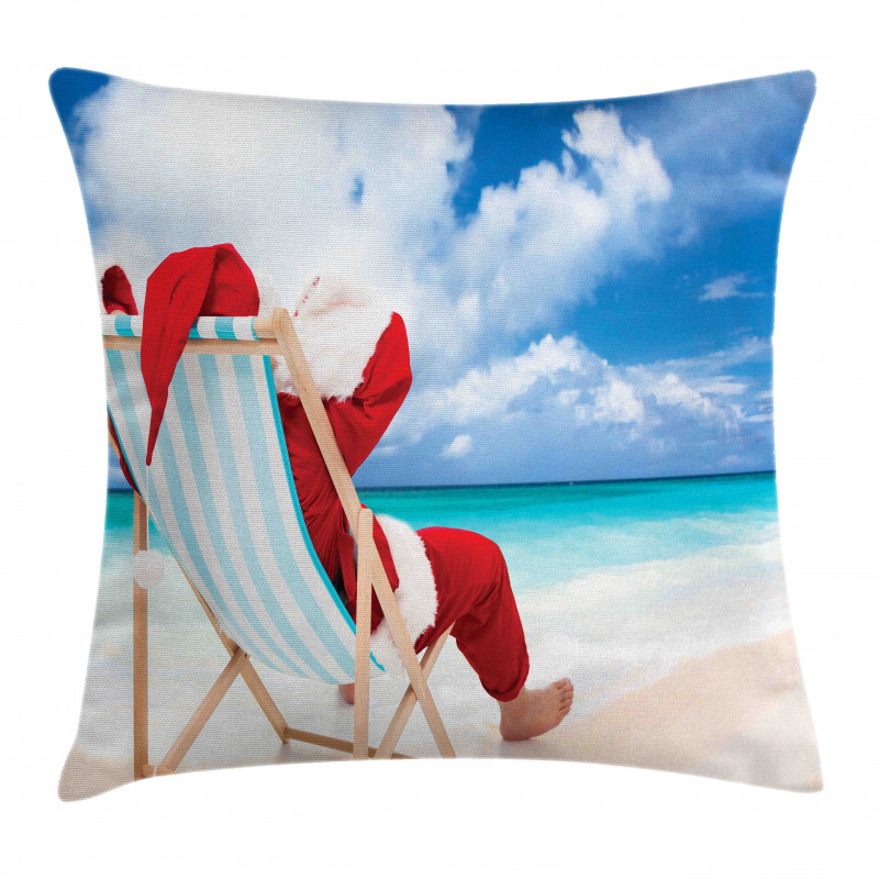 Relaxing at Exotic Beach Pillow Cover