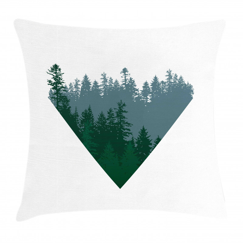 Coniferous Tree Design Pillow Cover