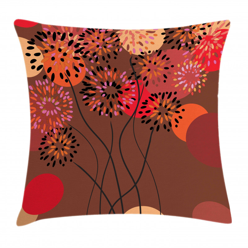 Floral Line Stalks Pillow Cover