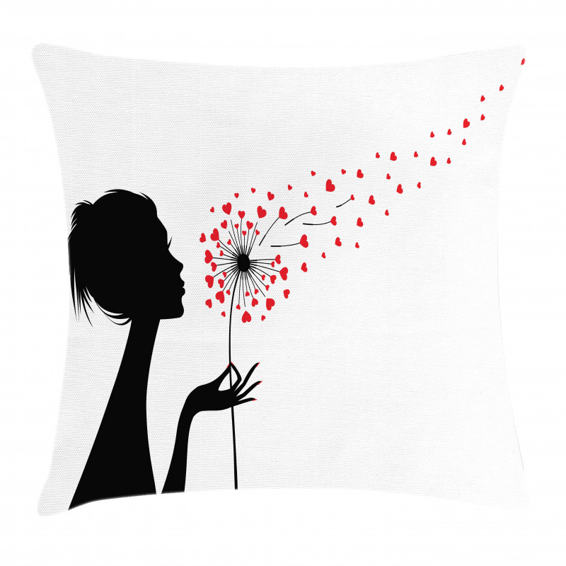 Woman with Dandelion Pillow Cover