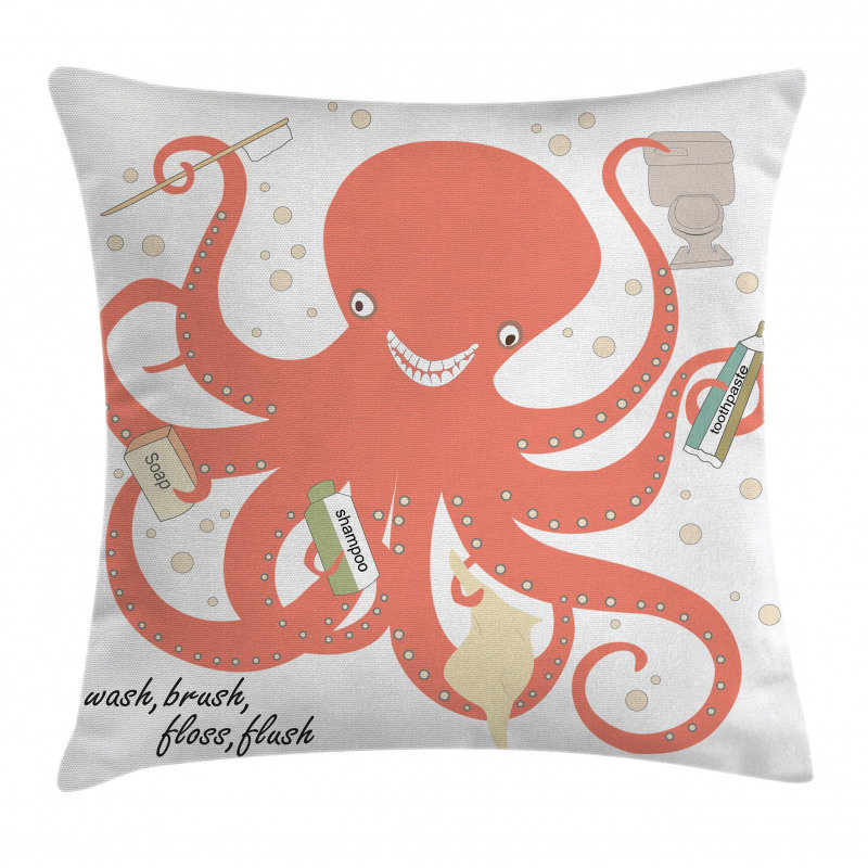 Octopus Holding Sap Pillow Cover