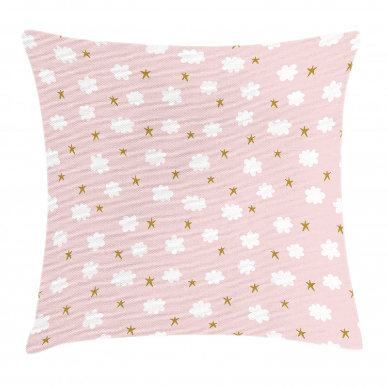 Stars and Clouds Pattern Pillow Cover