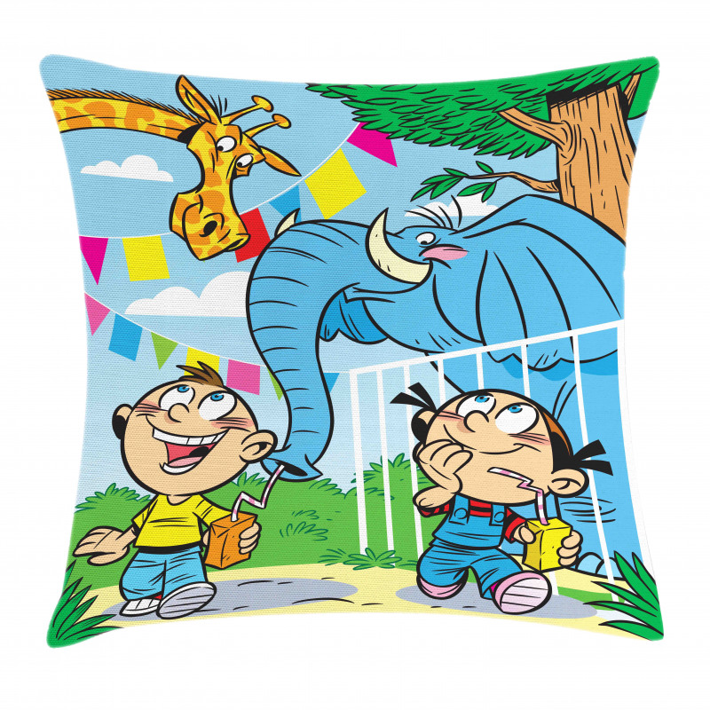 Mischievous Elephant Boy Pillow Cover