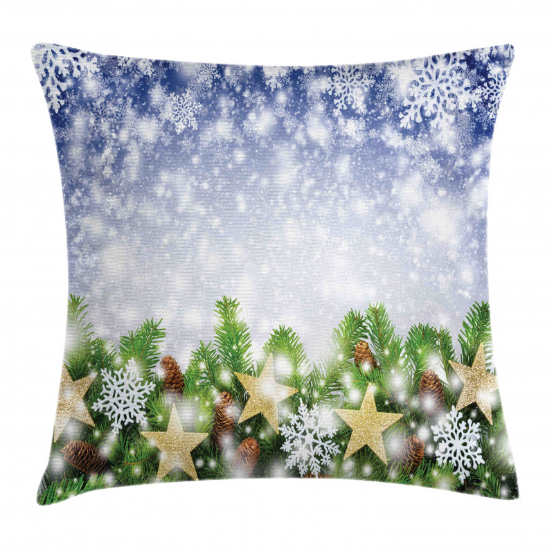 Bokeh Snowflakes Pillow Cover