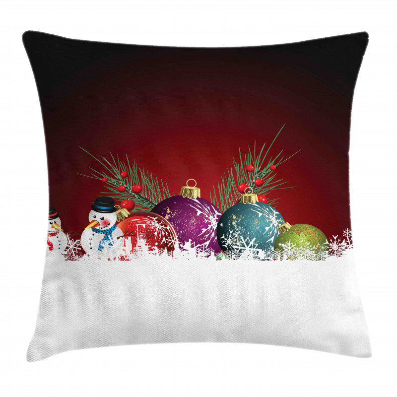 Snowman with Hat Pillow Cover