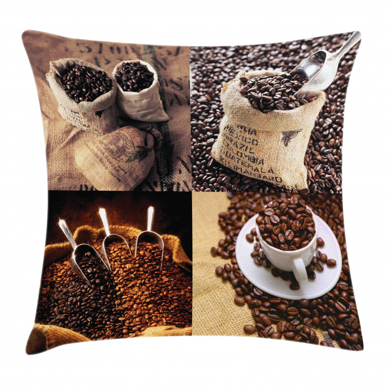 Rustic Collage of Grains Pillow Cover