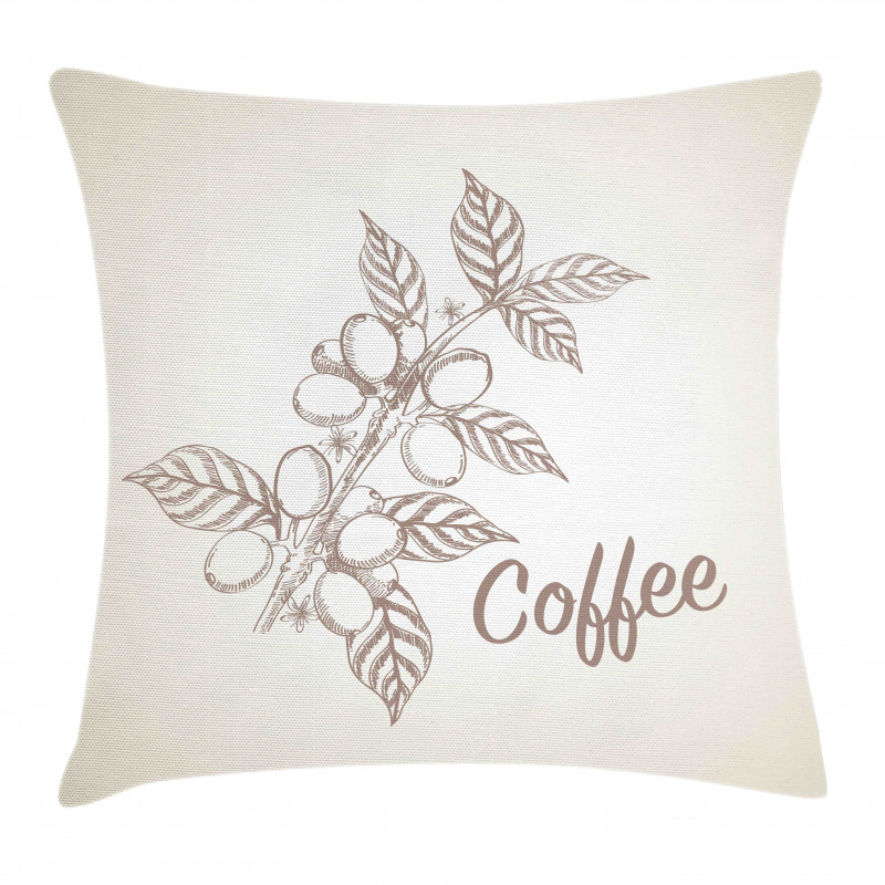 Sketch Style Coffee Pillow Cover