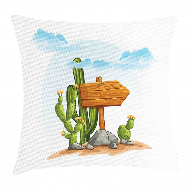 Cartoon Desert Flora Pillow Cover