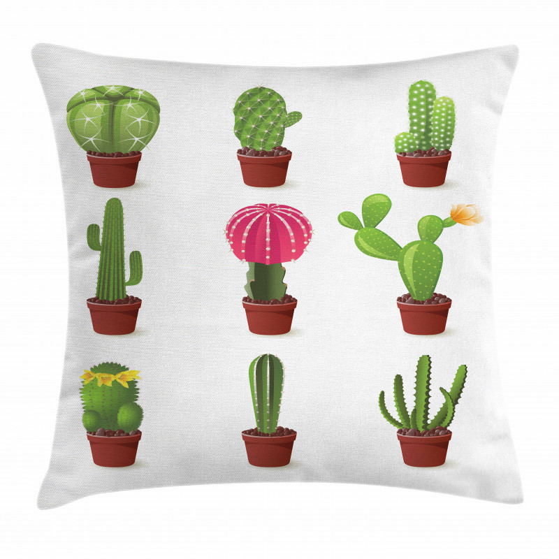 Plant Variety Cartoon Pillow Cover