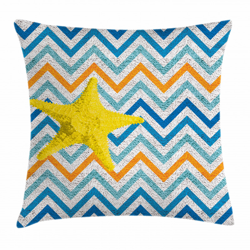 Angled Stripes Starfish Pillow Cover