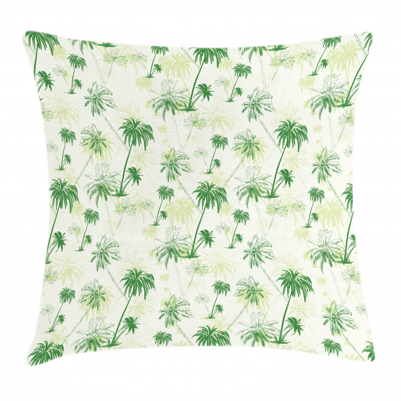 Sketch Style Palm Trees Pillow Cover