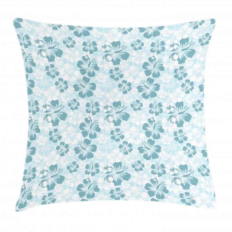 Faded Flower Silhouettes Pillow Cover