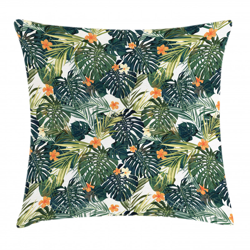Colorful Polynesia Plant Pillow Cover