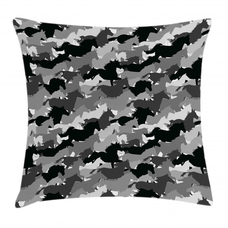 Mustang Herd Animals Pillow Cover