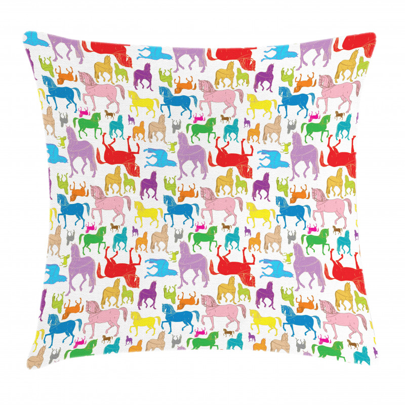 Abstract Stallions Wild Pillow Cover