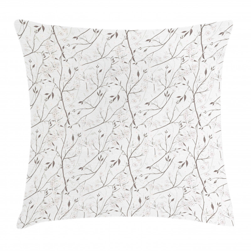 Rustic White Buds Pillow Cover