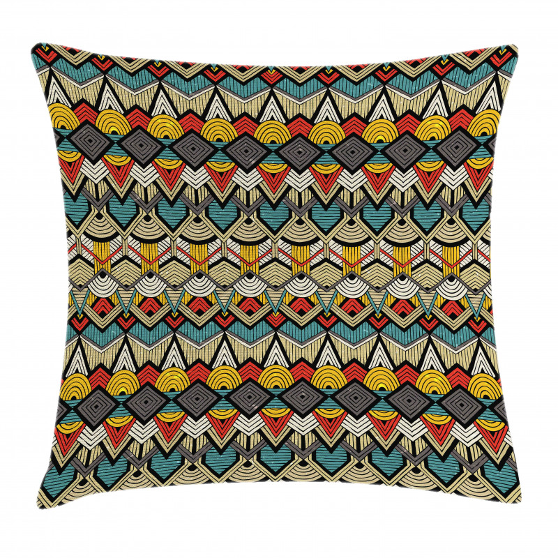 Folk Art Sharp Motifs Pillow Cover