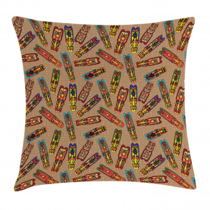 Bakongo Masks Totem Pillow Cover