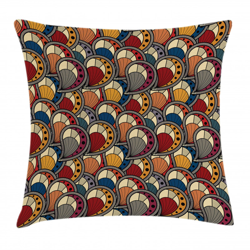 Abstract Paisley Motifs Pillow Cover