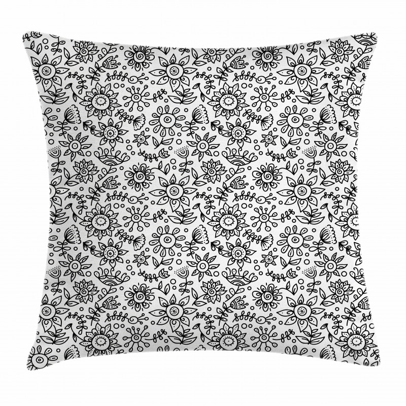 Floral Sketch Pillow Cover