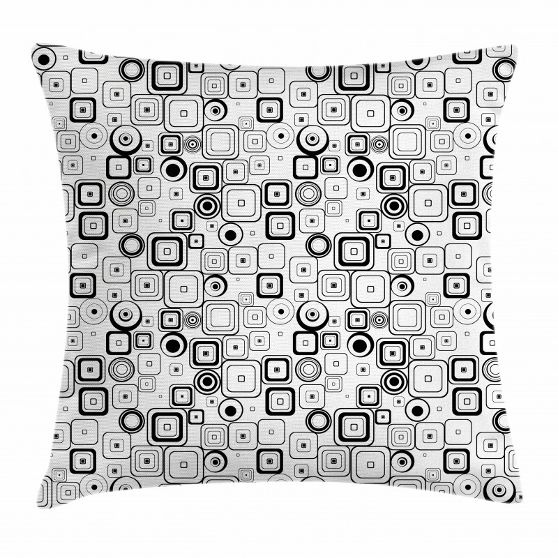 Squares Circles Pillow Cover