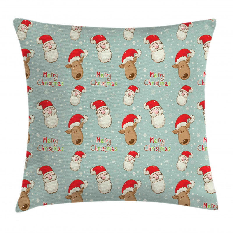 Santa Deer Vintage Pillow Cover