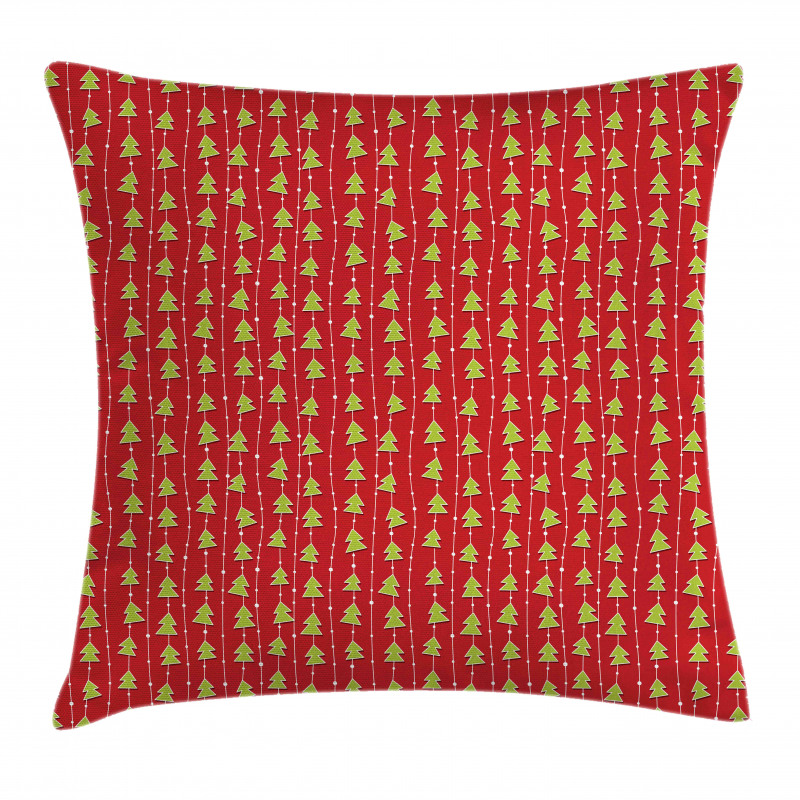 Green Tree on Stripes Pillow Cover