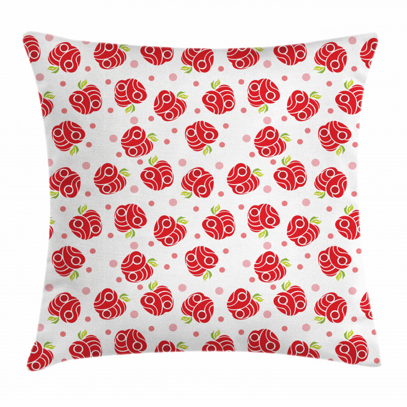 Curved and Dotted Fruit Pillow Cover