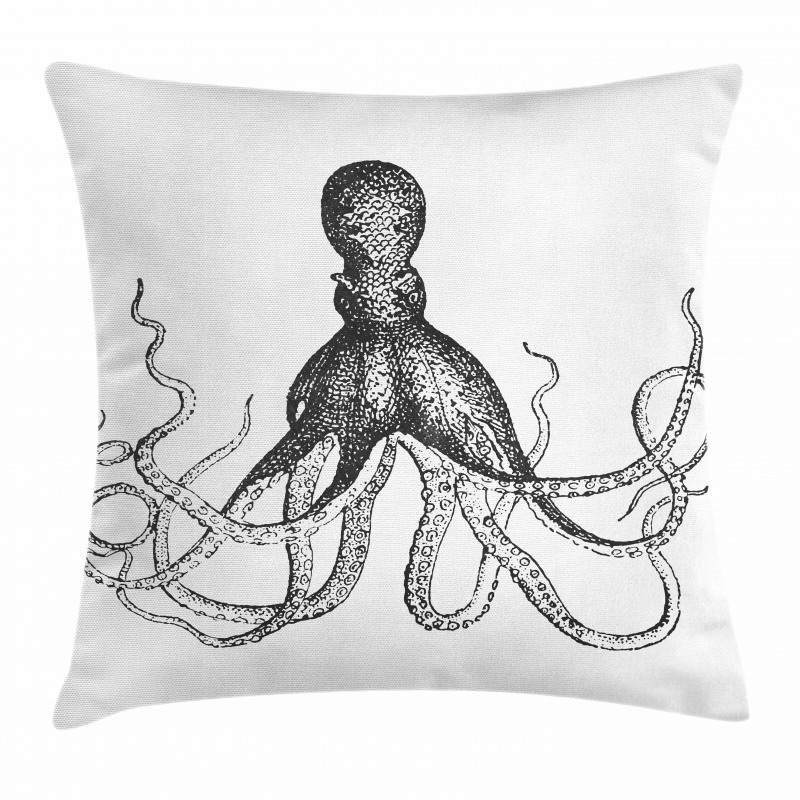 Aquatic Animal Sketch Pillow Cover